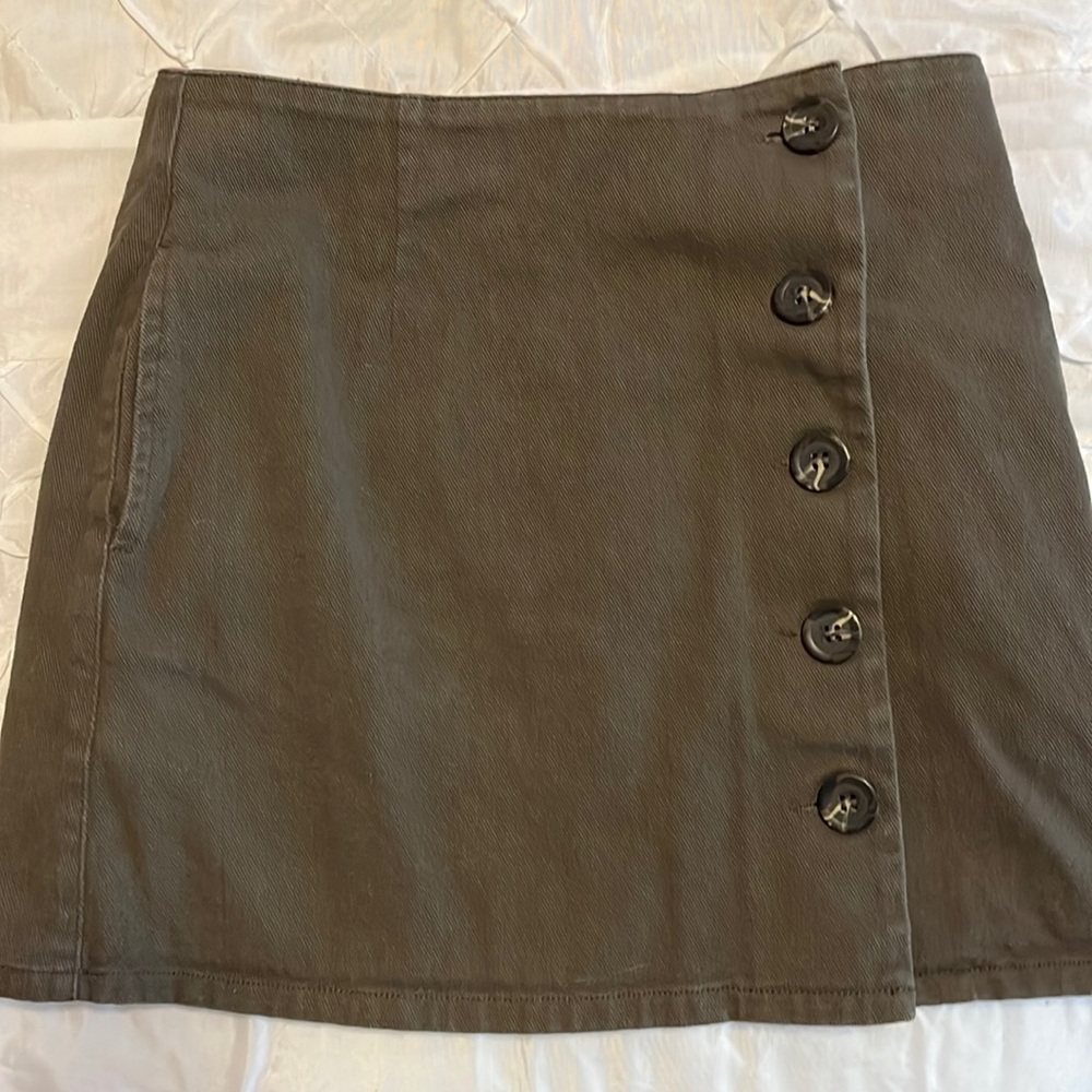 Chloe & Katie | Dark Green Casual Skirt w/ Pockets